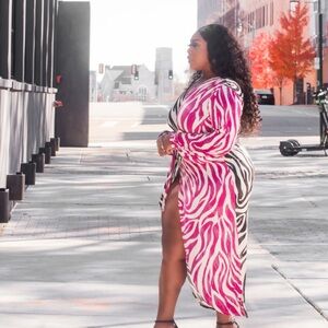 Pink and Black Zebra Print Dress